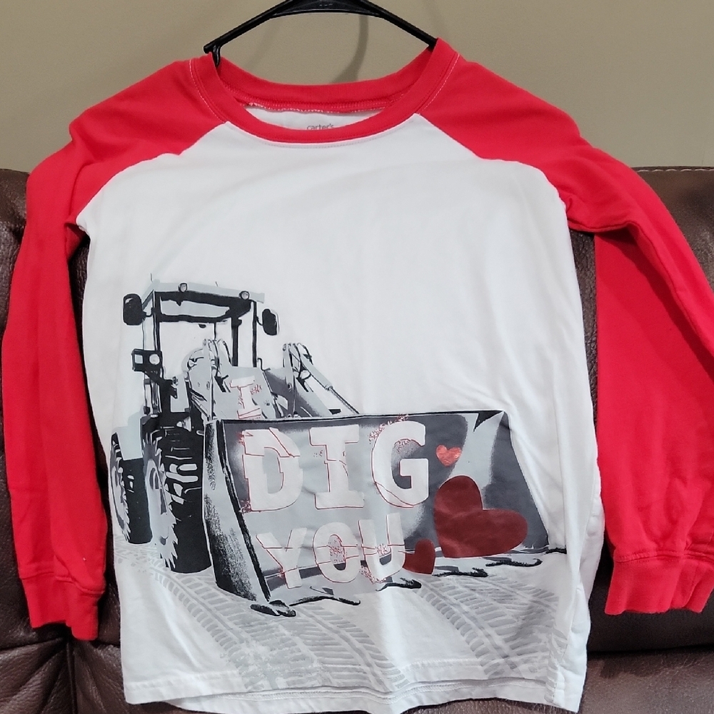 Kids Red and White Long Sleeve Shirt